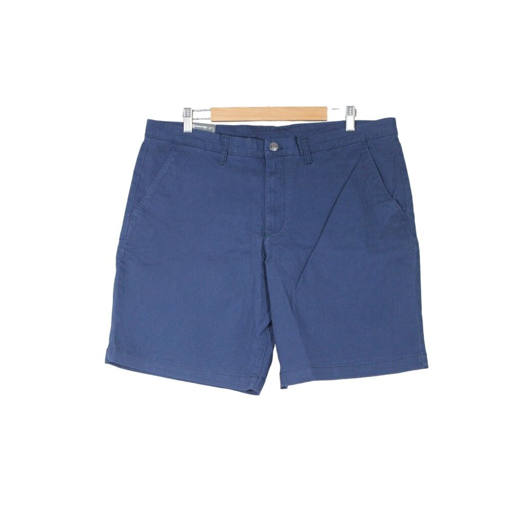 Member's Mark men's 9" blue everyday flat‎ front stretch twill shorts 40
